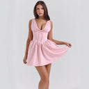 V-Neck Ruffle Cocktail Dress for Women