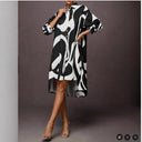Chic Graphic Print Asymmetrical Dress for Women