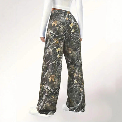 Stylish Women's Camouflage Palazzo Pants with Elastic Waistband