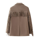 Fringe Detail Blazer with Pocket Design for Women