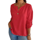 Women's Airy Button Placket Blouse