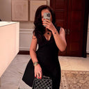 Chic V-Neck Cocktail Dress in Quality Fabric