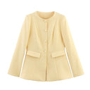 Chic Women's Blazer Jacket with Decorative Buttons
