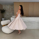 Strapless A-Line Cocktail Dress with Flared Skirt