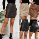 Chic Women's Faux Leather Skirt