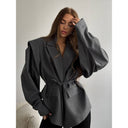 Chic Oversized Blazer with Belt Detail for Women