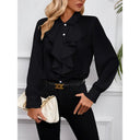 Chic Women's Blouse with Ruffled Sleeves