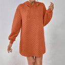 Textured Women's Hooded Dress for Everyday Style