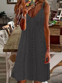 Women's V-Neck Eyelet Summer Dress