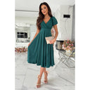 Chic A-Line Midi Dress with Pleats