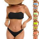 Chic Women's Bandeau Bikini Set with Classic Design