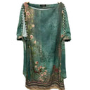 Floral Pattern Women's Dress with Shoulder Cutouts