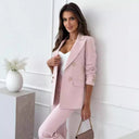 Chic Double-Breasted Blazer with Gold Accents