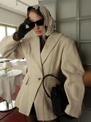 Chic Textured Faux Leather Blazer for Women