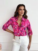 Floral Accent Women's Blouse for Effortless Style