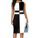 Chic Block Striped Dress with Flattering Silhouette