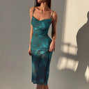 Chiffon Midi Dress with Spaghetti Straps for Women
