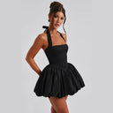 Chic A-Line Flared Skirt Halter Dress for Women