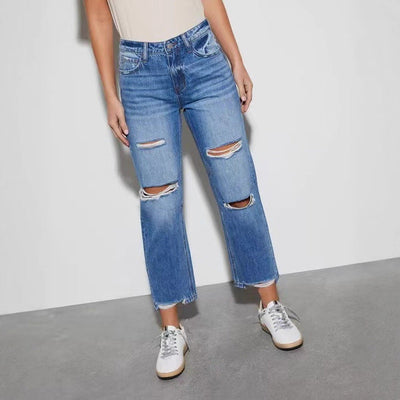 Trendy Destroyed Mom Jeans for Women