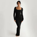 Chic Long Sleeve U-Neck Dress for Women