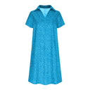 Chic Polo Collar Women's Shirt Dress in Airy Fabric