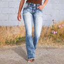 Flexible Stretch Women's Bootcut Jeans with High Comfort Waistband