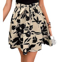 Floral A-Line Skirt with Tie Belt