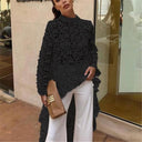 Women's Lace Asymmetrical Hem Top with Ruffle Accents