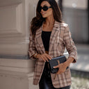 Chic Women's Checked Blazer with Contemporary Design