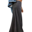 High Waist Maxi Skirt in Stretch Fabric for Women