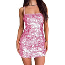 Spiral Pattern Mini Dress with Spaghetti Straps