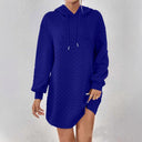 Textured Pattern Long Sleeve Hooded Women's Dress
