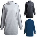 Chic Women's Sweatshirt Dress with High Collar