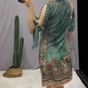 Floral Pattern Women's Dress with Shoulder Cutouts