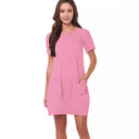 Stylish Women's T-Shirt Dress with Pockets