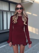 Sculptural Ruffle Sleeve Mini Dress for Women