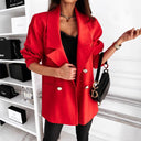 Chic Oversized Blazer for Women with Pocket Accents