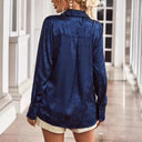 Floral Satin Long Blouse for Women