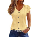 Women's Ruffle-Detail Blouse with Button Closure