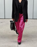 Chic Glitter Palazzo Pants for Women