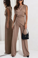 Chic Asymmetric Cut Wide-Leg Jumpsuit for Women