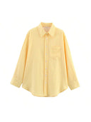 Striped Women's Blouse with Chest Pocket