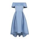 Off-Shoulder Wedding Dress with Flowing Hem