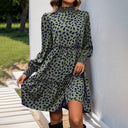 Stylish Gathered Puff Sleeve Women's Dress