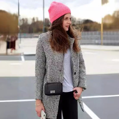 Chic Textured Women's Blazer with Unique Patterns
