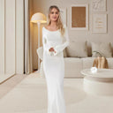 Women's Midi Dress with Ruffle Accents