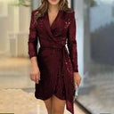 Glamorous Sequin Mini Dress with Wrap Design