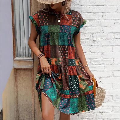 Chic Women's Patchwork Dress for Effortless Style