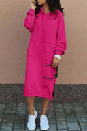 Chic Women's Hoodie Dress with Pocket Design