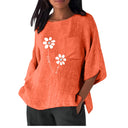 Floral Print Women's Blouse with Chest Pocket